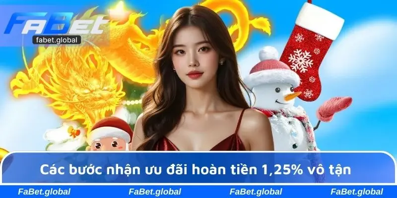 Các bước nhận ưu đãi hoàn tiền 1,25% vô tận